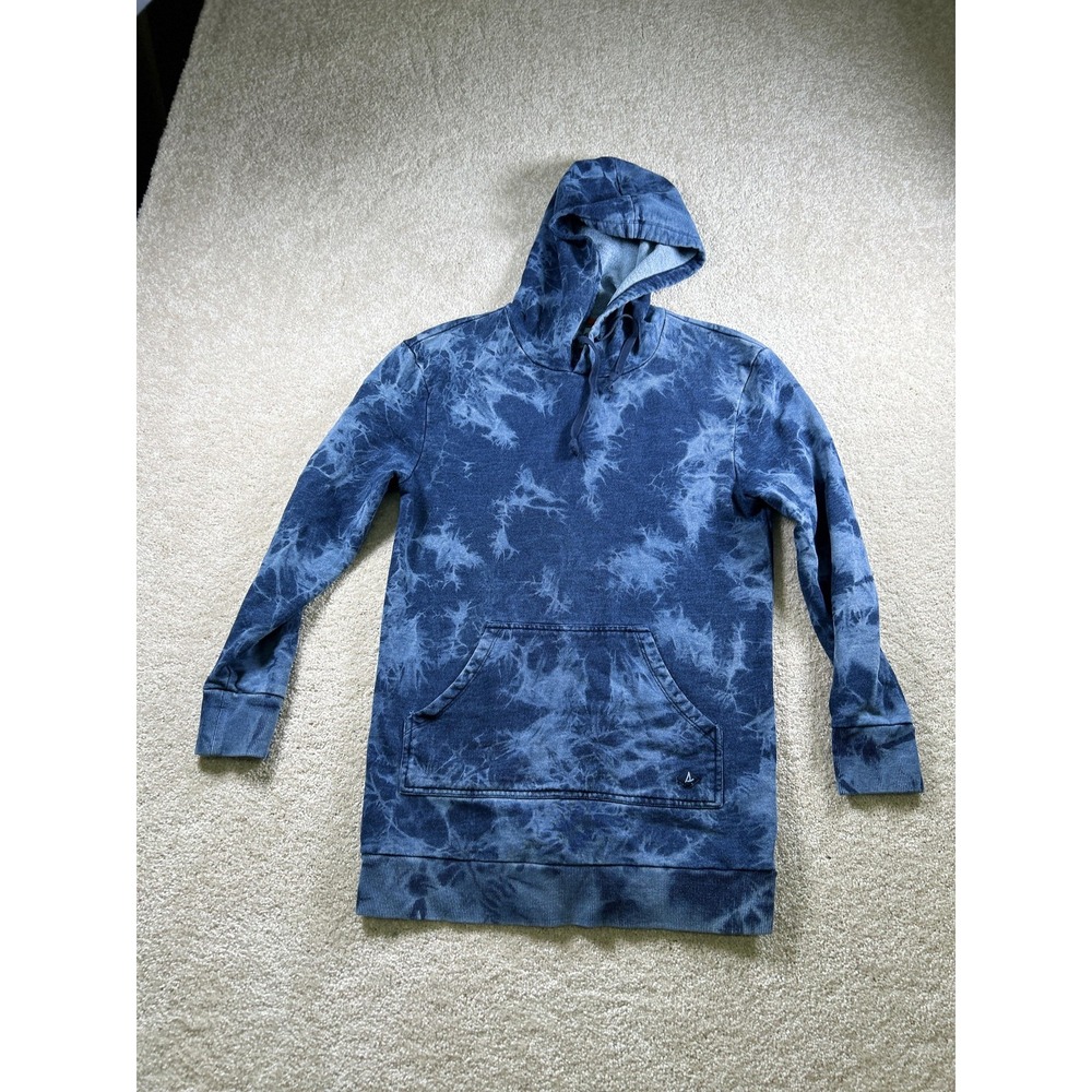 Sperry Hoodie Mens Small Blue Tie Dye Pullover Kangaroo Pocket Casual Sweatshirt